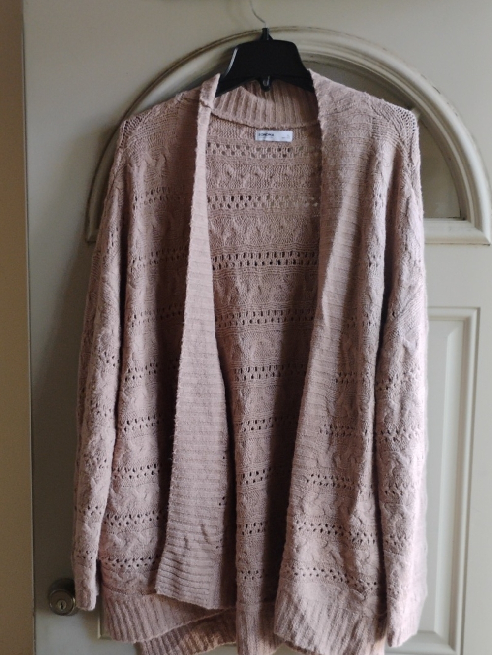 Sonoma Open-Knit Cable Cardigan - Taupe